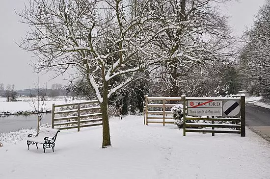 Denford Village in the snow